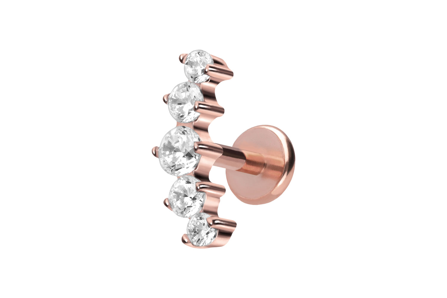 Titan Labret mit Push Fit 5 EINGEFASSTE KRISTALLE